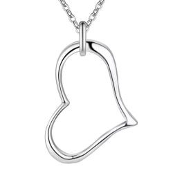 Silver Halsband - Stilrent med Enkelt Hjärta & Cirkel Silver