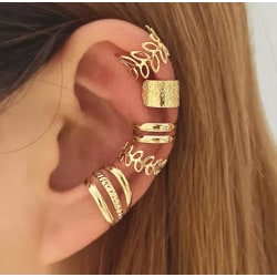 5 st Guld Örhängen - Ear Cuffs / Earcuffs i olika Modeller Guld
