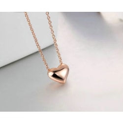 Rosé Guld Halsband med Enkelt Hjärta / Heart - Stilren Design Rosa guld