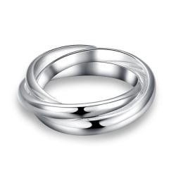 3i1 Silver Ring - 3 st Blanka & Släta Silverringar i 1 -Stl 18,9 Silver