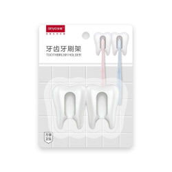 Tandborsthållare för 2 tandborstar, Tand Vit