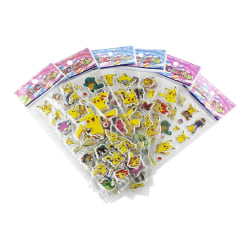 Pokémon klistermærker i 3D - 6 stk. ark (ca. 72 stk.) Multicolor