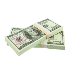 Låtsaspengar - 100 Amerikanska dollar (100 sedlar) grå