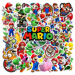 50x Klistermärken och Dekaler - Super Mario multifärg