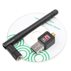 Trådlös USB Adapter - 150M Mini Wi-Fi 802.11n/g/b Svart
