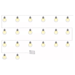 Ljusslinga med LED-Glödlampor - Batteridriven Transparent