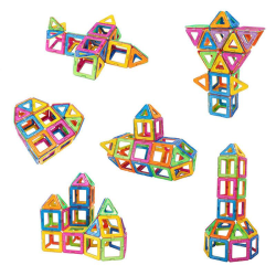 Magnetisk Byggesæt med Klistermærker, 60 dele Multicolor