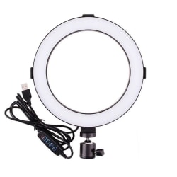 Selfie-lampa / Ring light (20 cm) Svart