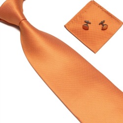 Kostym Accessoarer | Slips + Näsduk + Manschettknappar - Orange multifärg one size