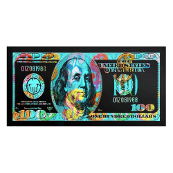 Kangasjuliste, 50 x 100 cm - 100 Dollaria - Nro. 3 Multicolor