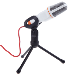 Högkvalitativ Studio Mikrofon - 3,5 mm - White Edition Vit
