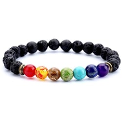 7 Chakra Lava Stone Diffuser Bracelet multifärg