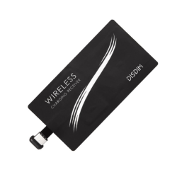 Qi Adapter - Trådløs Modtager for Oplading til USB-C - Sort Black