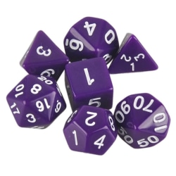 7-pack terninger til Dungeons and Dragon (Lilla) Purple