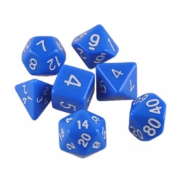 7-pack terninger til Dungeons and Dragon (Blå) Blue