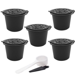 5x genanvendelige kaffekapsler Black