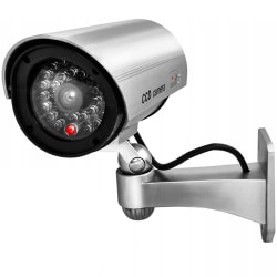 Falsk overvågningskamera med LED-belysning Silver
