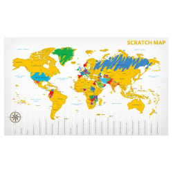 Scratch Map - Skrapbar Världskarta multifärg
