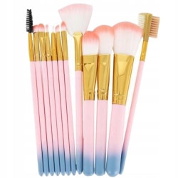 Sæt makeup børster - 12 stk Light pink