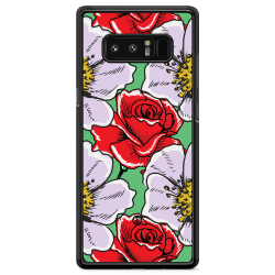 Bjornberry Skal Samsung Galaxy Note 8 - Rött & Vitt Blomster