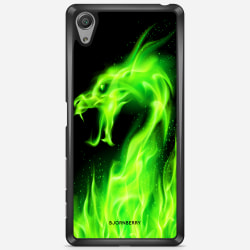 Bjornberry Skal Sony Xperia X Performance - Grön Flames Dragon