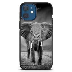 Bjornberry Hårdskal iPhone 12 Mini - Svart/Vit Elefant
