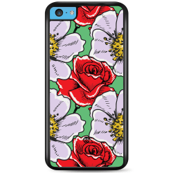 Bjornberry Skal iPhone 5C - Rött & Vitt Blomster