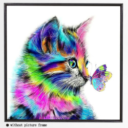 5D DIY diamond painting Cute colorful cat