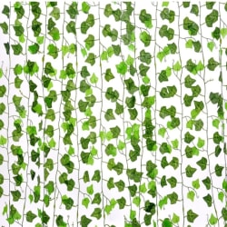 12 faux växter / hängande - bladiga vinstockar / blad prydnad grön