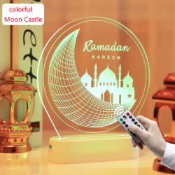 Ramadan Festival LED Moon Castle Star Rumsdekorationsljus colorful