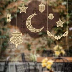 9 st Eid Al-Fitr trähänge, Ramadan dekoration