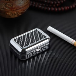 Suitcase with lockable lid Portable ashtray in metal Black