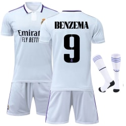 2223 Real Madrid fotbollsuniformer för vuxna för barn NO.9 Karim Benzema S