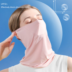 Face Neck Protector Solskydd Anti-UV Ice Silk Veil white