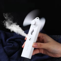 Bärbar 2 i 1 minifläkt luftfuktare USB Spray Face Steamer White
