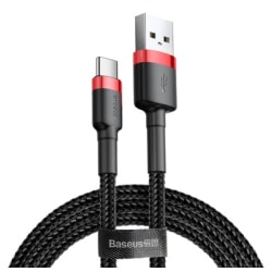 Baseus USB-C till USB Kabel 3 Meter Svart Nylon