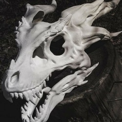 Dragon Mask Movable Jaw Dino Mask Moving Dinosaur Decor Mask white 45*22*22㎝