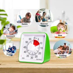 60 minuter Analog Visual Timer Time Management Tool green 78*78*48mm
