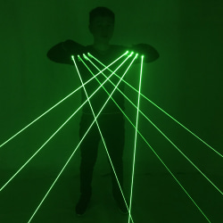 Gröna Laserhandskar Laser Flashfinger Dress Up LED Robot black pair