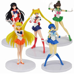5st/ set Sailor Moon Dekoration Actionfigurer Modellleksak