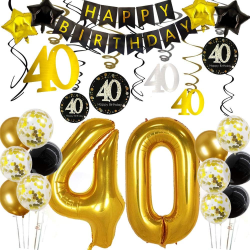 40-årsdekorationer för honom män Grattis på 40-årsdagen Party Ballonger Dekorationer 40 år 40 födelsedagsdekor 40-årsdagen Kvinnor Henne
