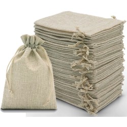 30-pack Intckwan säckvävspåsar, 10x15 cm, små presentpåsar med dragsko