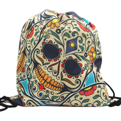 Classic DrawString Bag with Sugar Skulls Motiv - #3 MultiColor #3