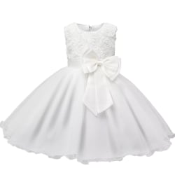 Söt Prinsessklänning: Blommig, Rosett, 6-7 år Vit one size
