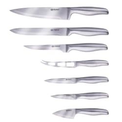 Knivset med trästand - 14 delar Silver