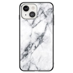 Case Hærdet glas iPhone 14 hvid marmor
