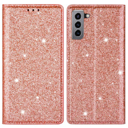 Glitter Plånboksfodral Samsung Galaxy S22 Roséguld