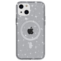 Glitter MagSafe Cover iPhone 14 Gennemsigtig Sort