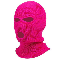3 Hål Winter Warm Unisex Balaclava Mask-FÄRG：Rosa