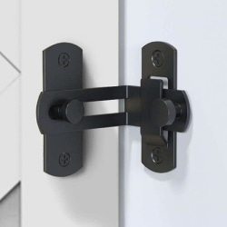90 graders vippdörrlås rätvinkligt böjt dörrspänne (svart)